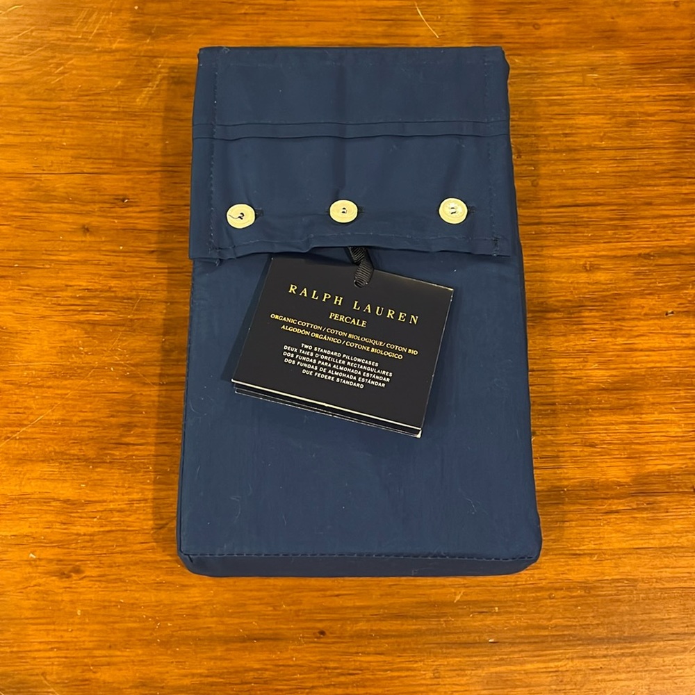 Ralph Lauren RL Organic Cotton 464 Thread Count Percale 2 King Pillowcases